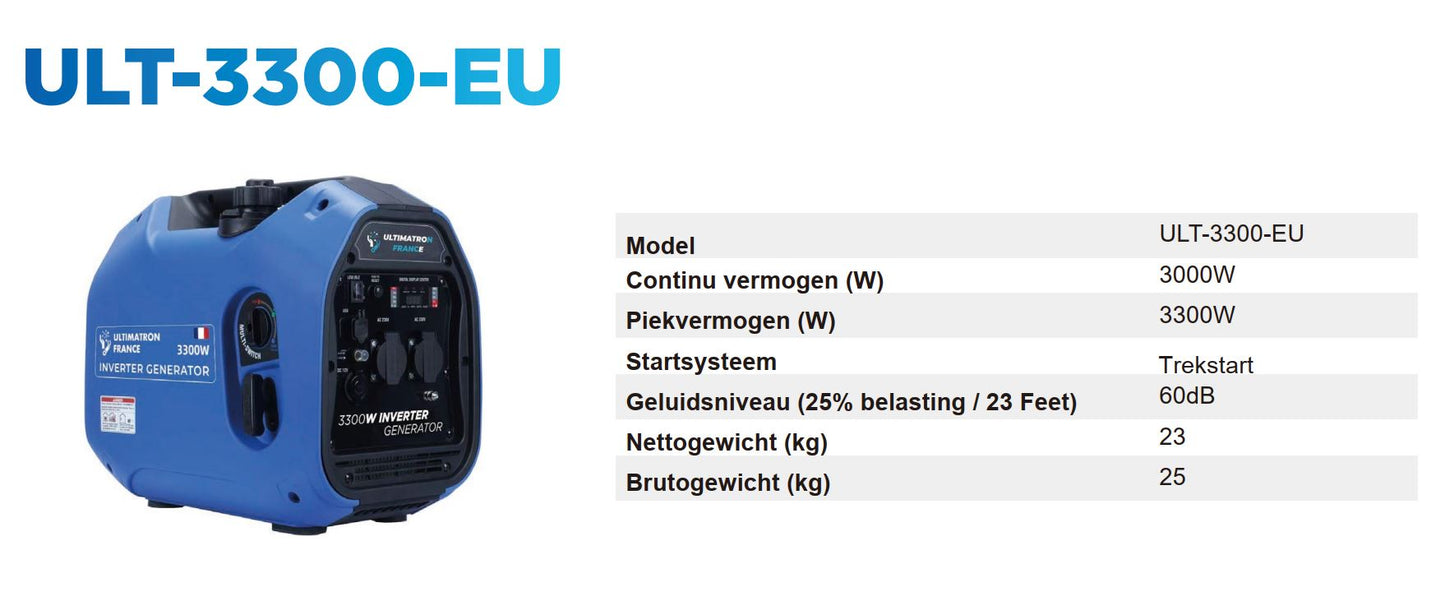 Ultimatron Inverter Generator ULT-3300-EU EuroFranse-productie
